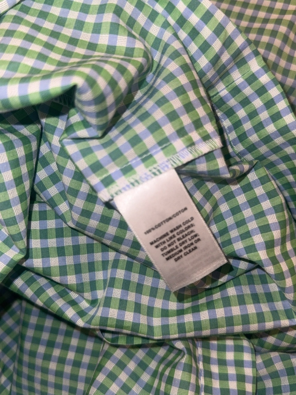 Lafayette 148 New York Margarita Ithaca Gingham Mini Check green blue Blouse Med - Picture 7 of 9
